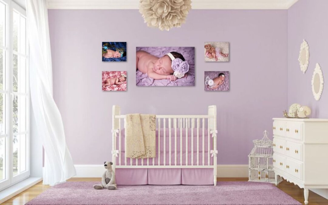 Newborn photographer Northern VA | Cascades VA | Children Photography | Sweet Baby Girl Wall Grouping
